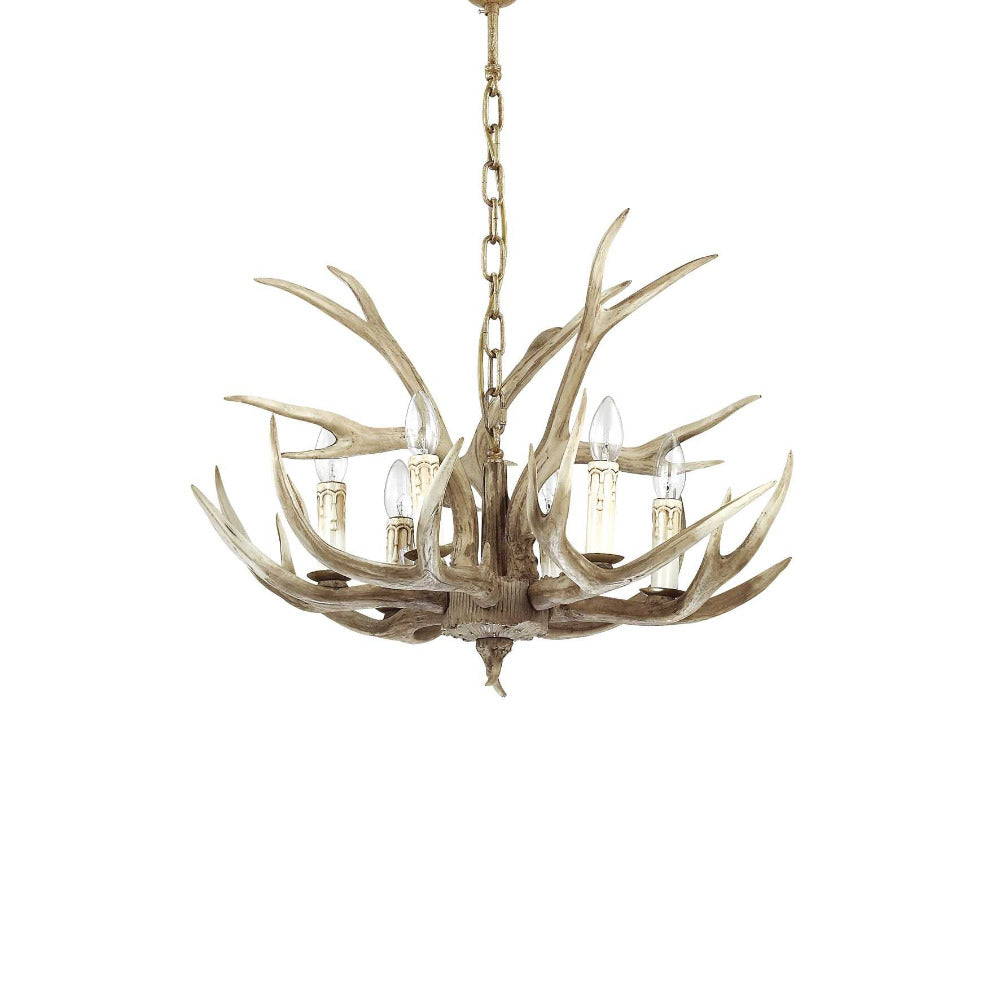 Chalet Sp6 Pendant 6 Lights Beige Metal / Resin