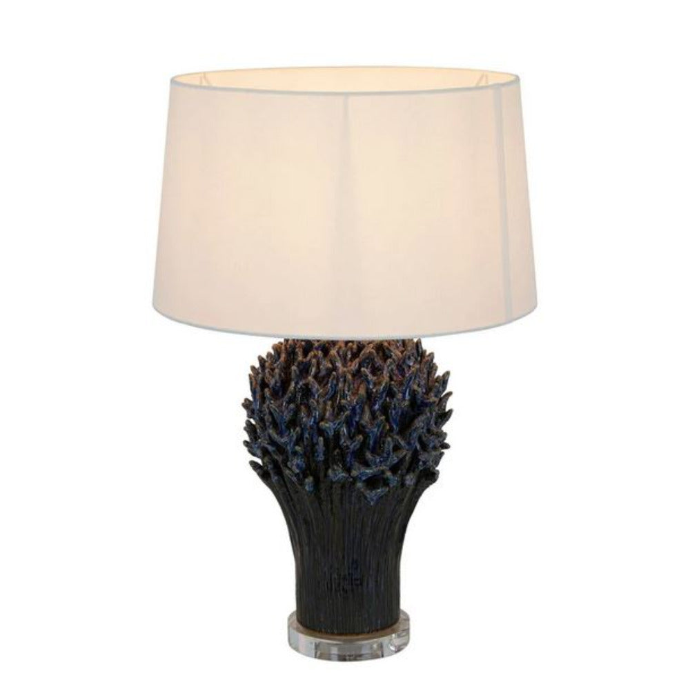 Staghorn Table Lamp Blue Ceramic