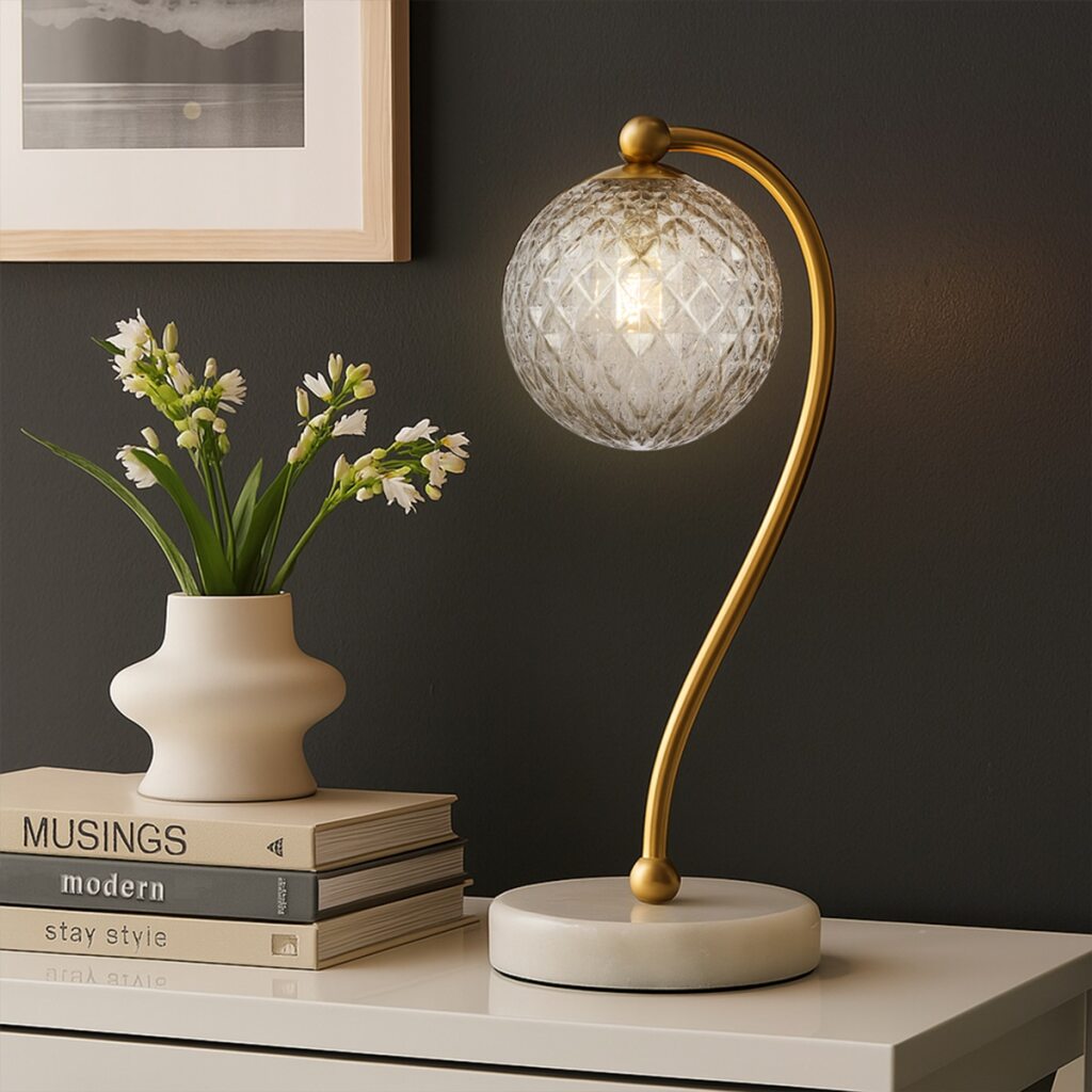 FELTON TABLE LAMP WHITE MARBLE