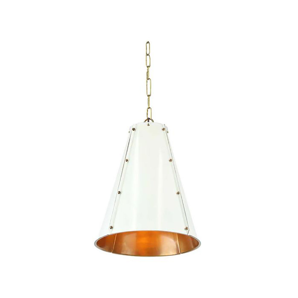 Capri Pendant Light White Brass