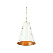 Capri Pendant Light White Brass
