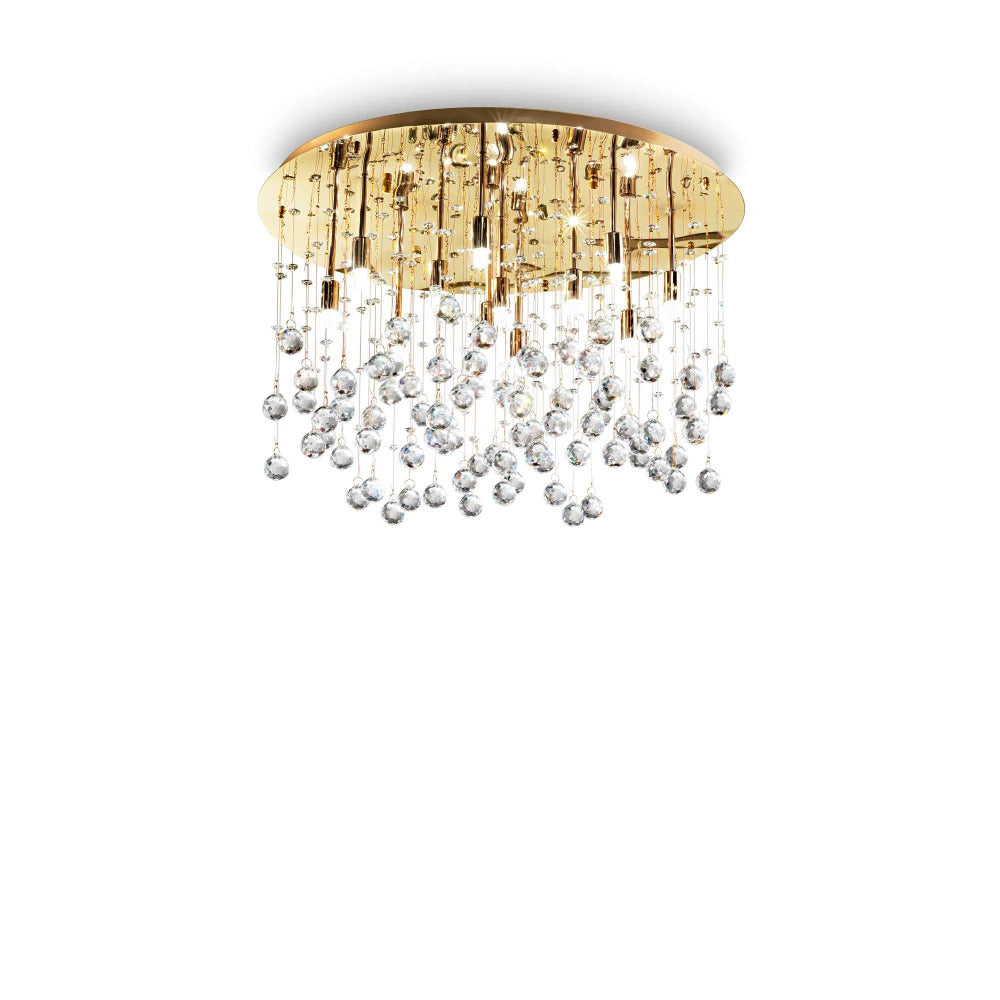 Moonlight Pl12 Flush Mount 12 Lights Metal / Crystals