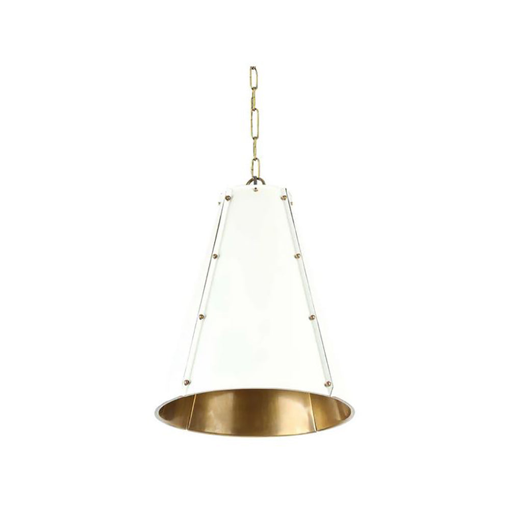 Capri Pendant Light White Brass