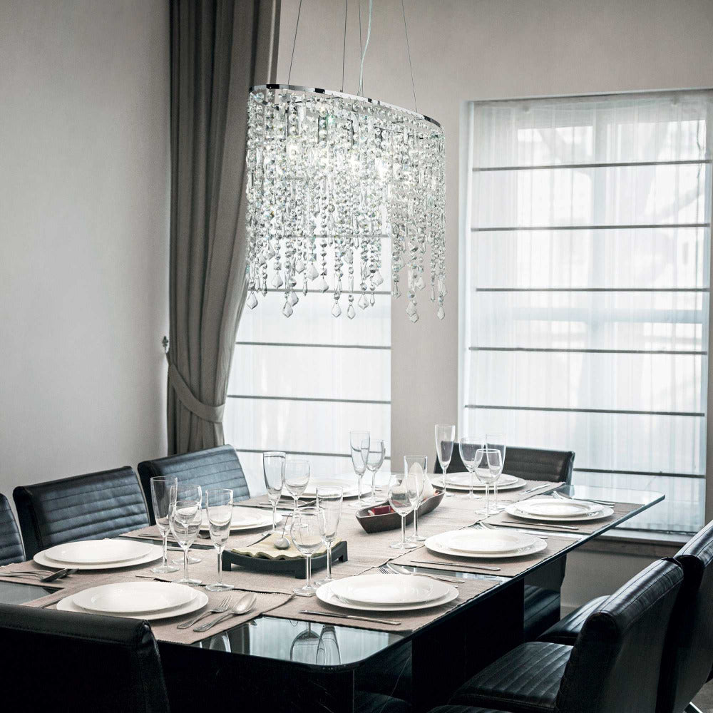 Rain Sp5 Pendant 5 Lights Chrome Metal