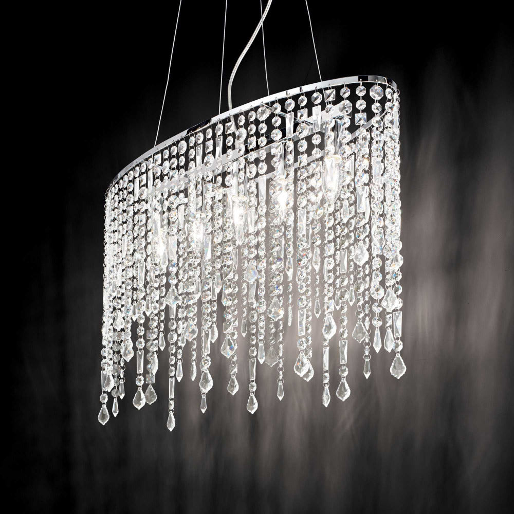 Rain Sp5 Pendant 5 Lights Chrome Metal