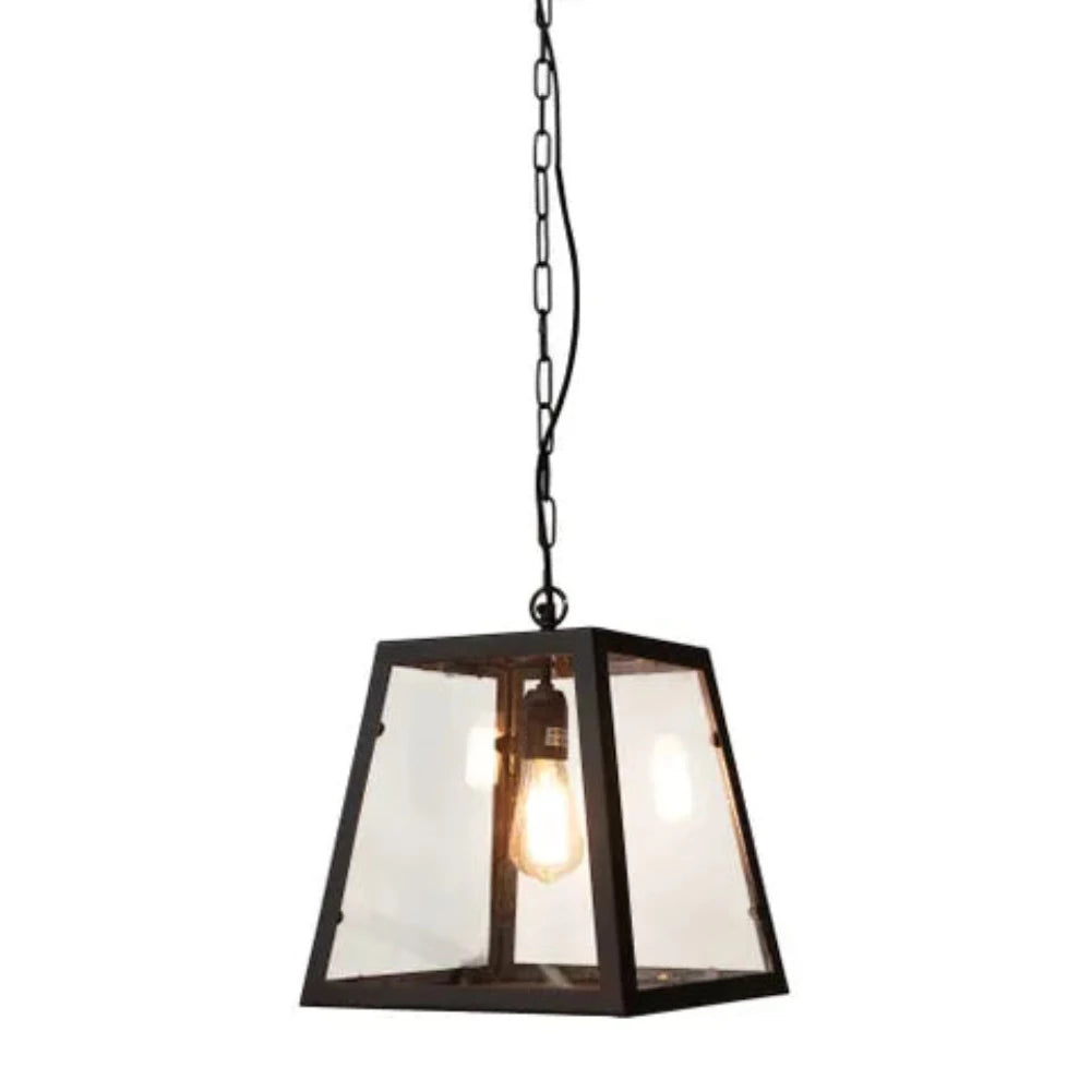Alphise Pendant Light Black Iron / Glass