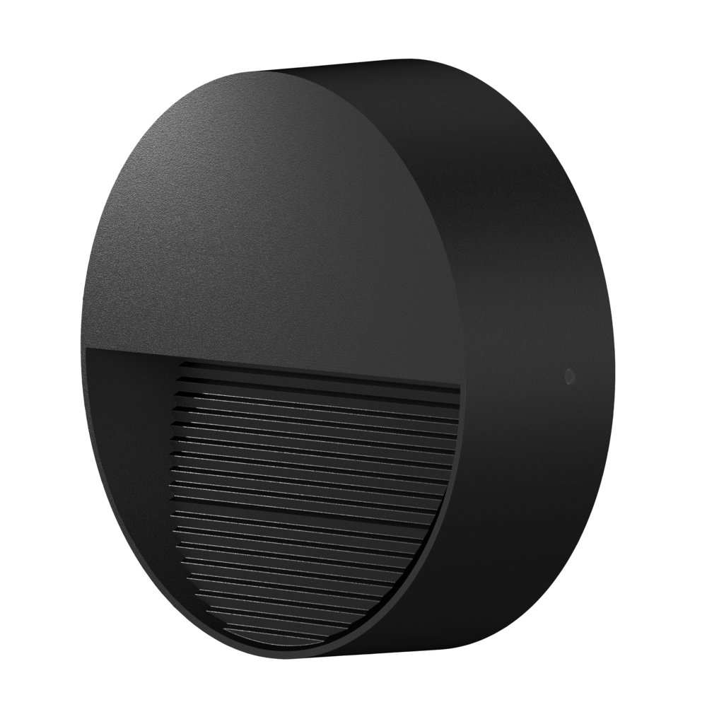 ALTONA Round LED Outdoor Step Light 5W Black Aluminium 3000K