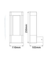 AMUN: Exterior LED Matt Black Rectangular Surface Mounted Wall Light IP54
