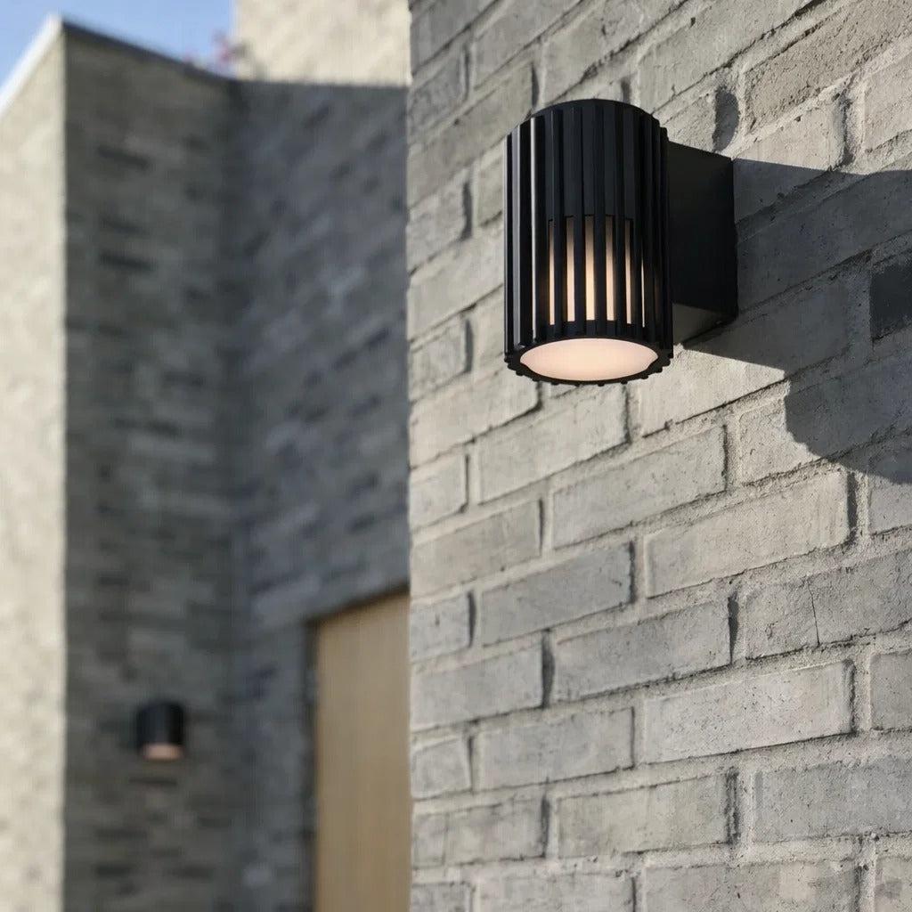 Aludra Outdoor Wall Light in Aluminium, Black or Brown Metallic