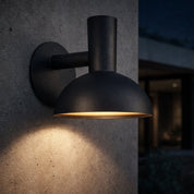 Arki Outdoor Wall Light in Black and Galvanized