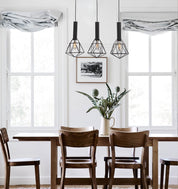 BLACKBAND & WHITEBAND Pendant Light 3x Bird Cage With Bar Base