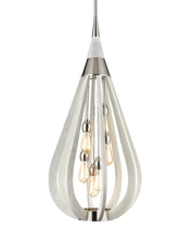 BONITO: Rustic Large Taupe / Winter Moss Wood Tear Drop Pendant Light
