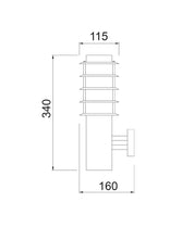 BORDA: Exterior E27 Surface Mounted Louvred Wall Light IP44