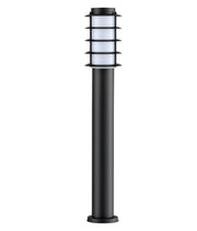 BORDA: E27 Surface Mounted Louvred Black Bollard Lights IP44