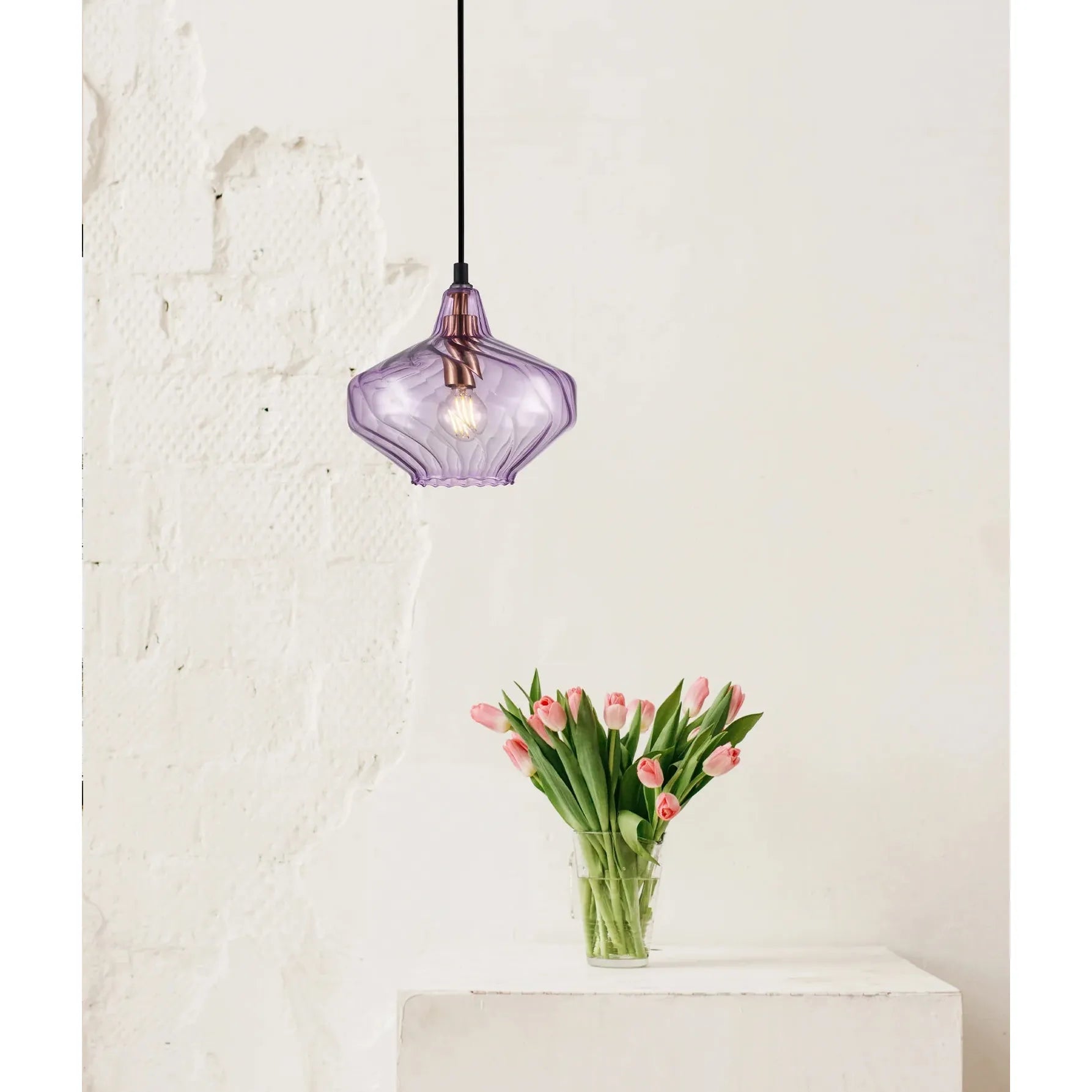 CAMPANA: Interior Wine Glass Shape Ribbed Pendant Lights