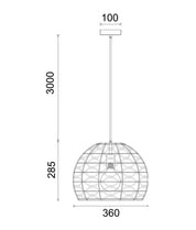 CANAMO: Bohemian Interior Natural Hemp Rope & Black Hardware Dome Pendant Light