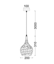 CELESTE: Bohemian Rustic Embossed Bell Shape Pendant Light