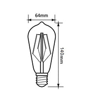 ST64 Pear Shape LED Filament Dimmable Globes Clear Diffuser (8W)