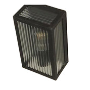 CHICAGO 1 LIGHT - Clear Ribbed Glass Decorative Outdoor Wall Light