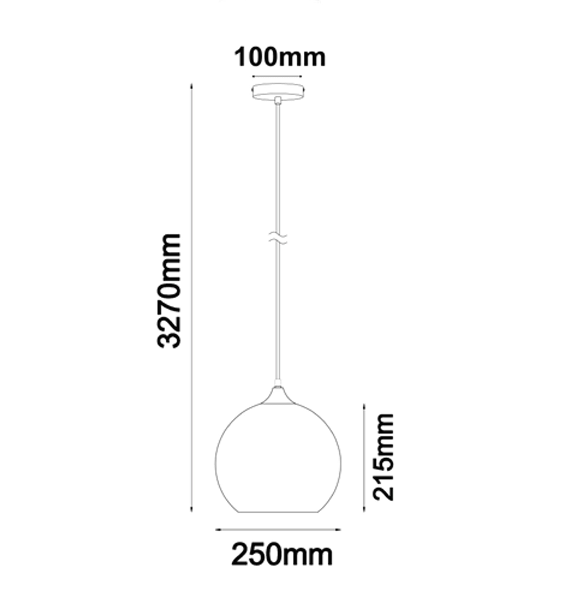 CHUVA: Smokey Black Mirror Finish Glass with Rain Drop Effect Wine Glass Shape Pendant Light