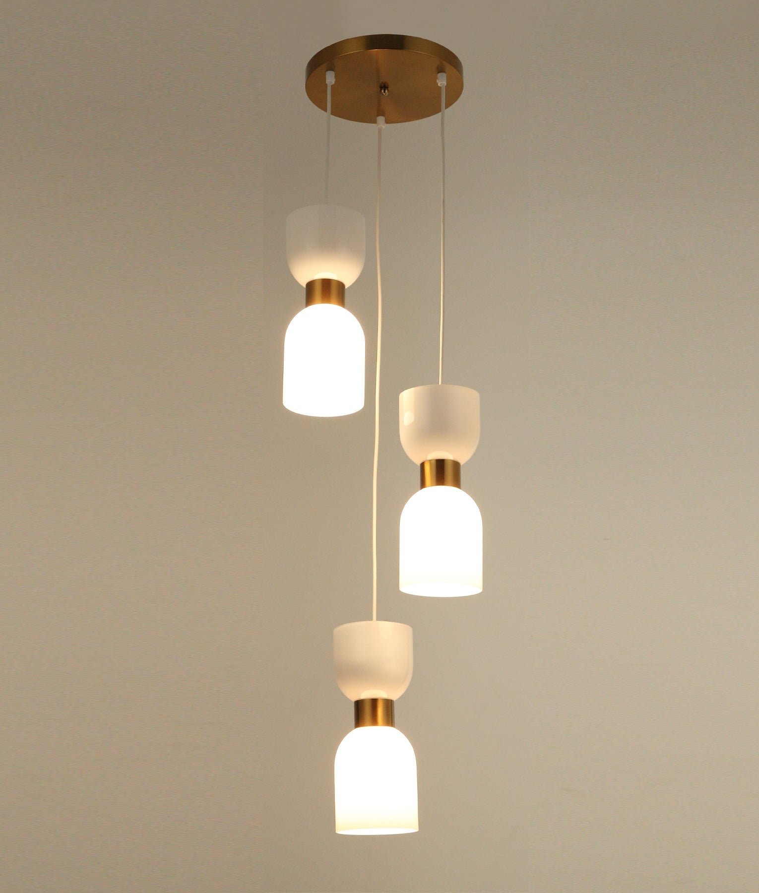 CLESSIDRA:  Interior Mirror Finish Smokey Black / Opal Glass Ellipse Multiple Round Base Pendant Lights