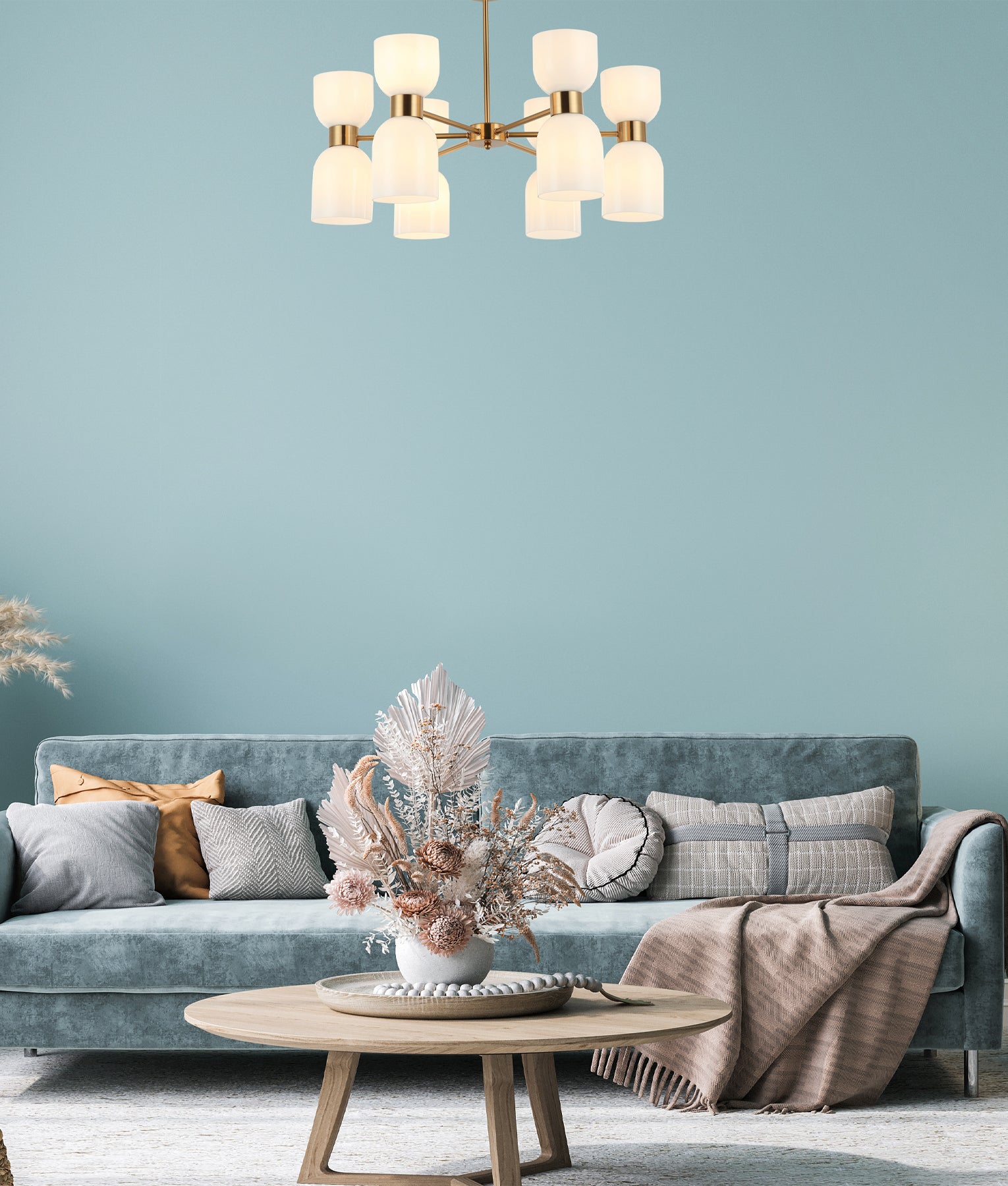 CLESSIDRA:  Interior Mirror Finish Smokey Black / Opal Glass Ellipse x12 Round Base Pendant Lights