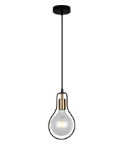 CONTOUR: Interior Black Wire Pear Shape Pendant Light