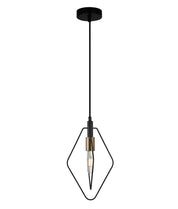 CONTOUR: Interior Black Wire Diamond Shape Pendant Light