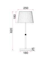 CRECER: Interior Slanted Pleated Shade Height Adjustable Table Lamps