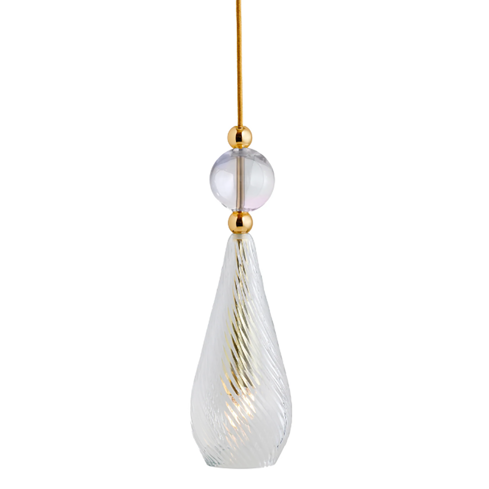 Smykke Pendant Light W125mm Swirl Clear Glass
