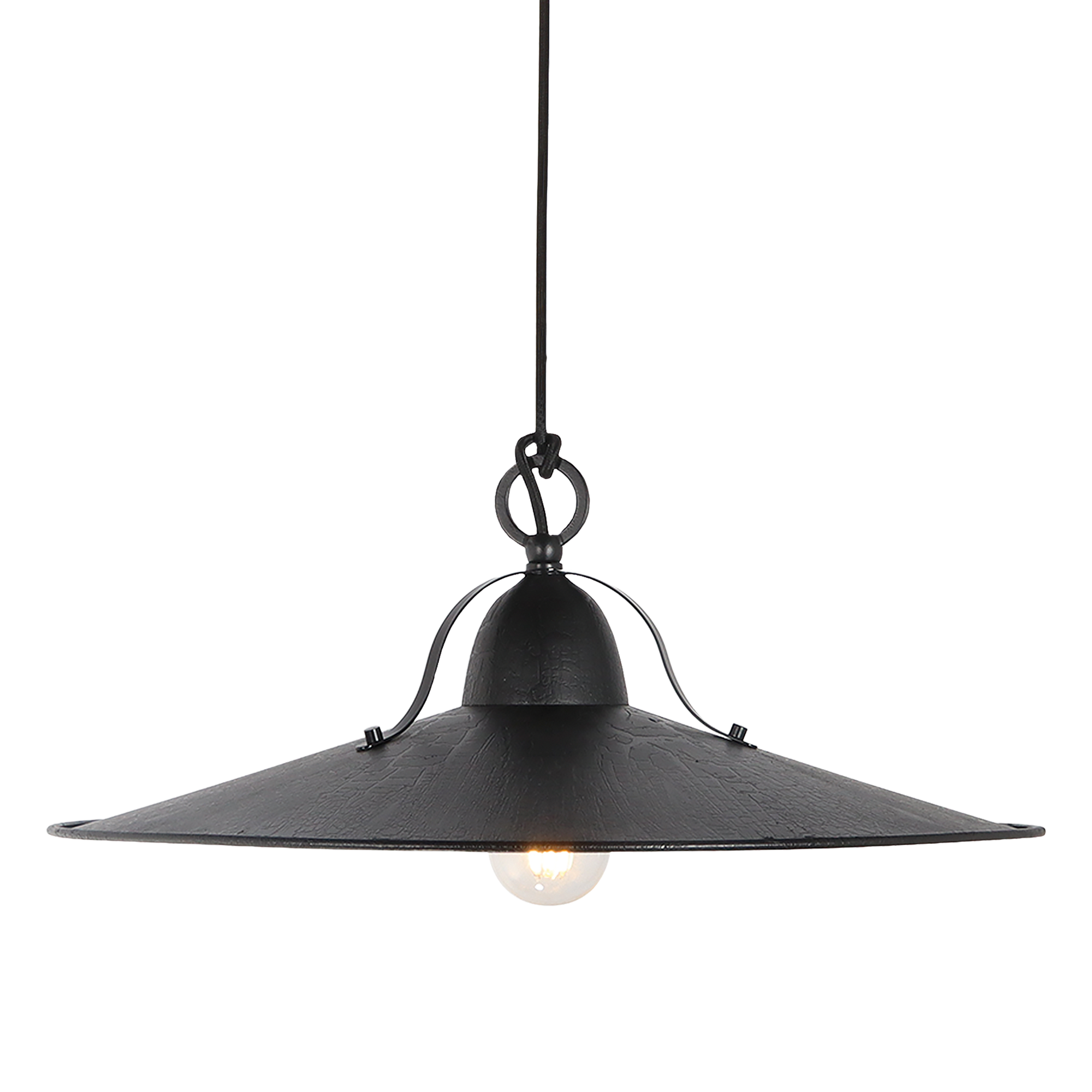 Benson Pendant Light Small, Large in Copper Wash, Gold Leaf, Charred or Weathered Iron