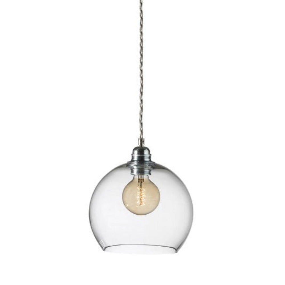 Rowan Pendant Light W220mm Glass Matt Silver