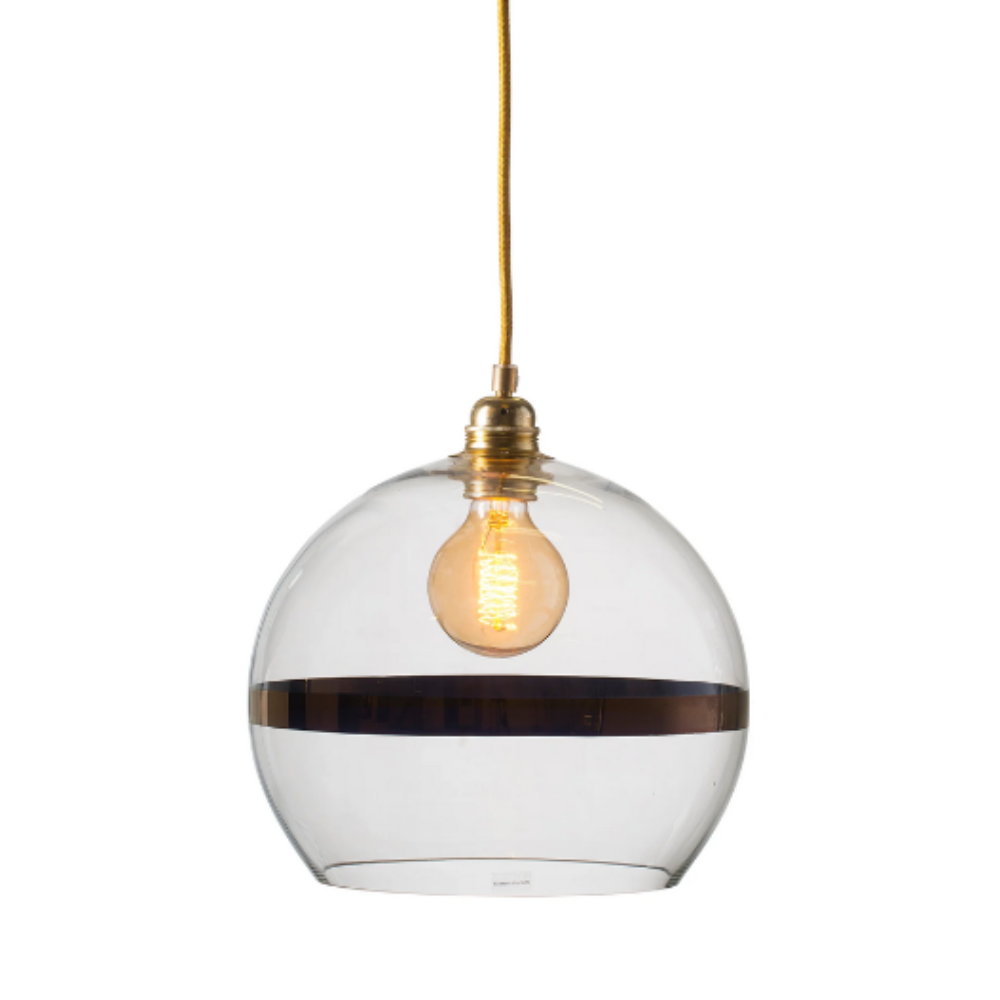 Rowan Pendant Light W280mm Clear Glass Matt Gold