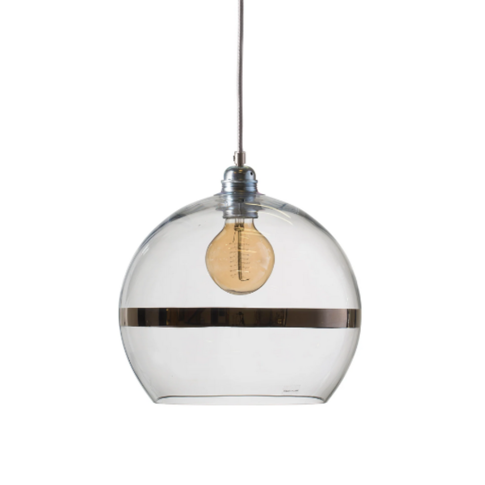 Rowan Pendant Light W280mm Clear Glass Shiny Silver