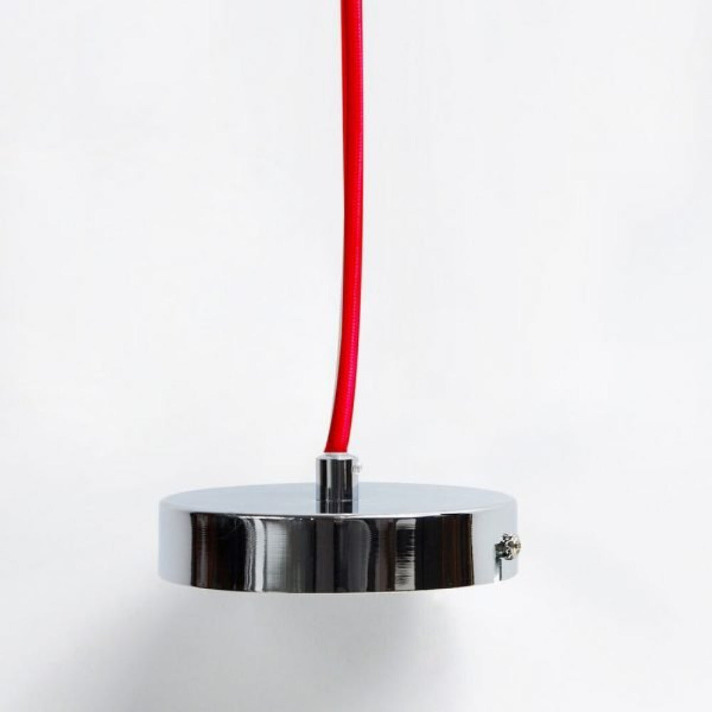 Pharos Chrome Pendant with Fabric Cable - Red Cable
