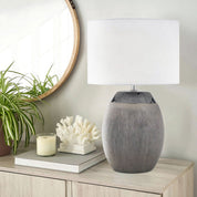 DILLION CERAMIC TABLE LAMP SILVER/WHITE