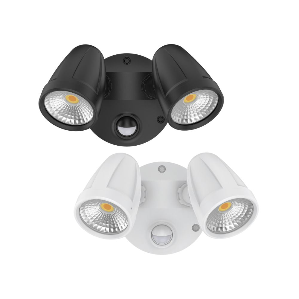 Domus MURO-MAX-32S - 32W LED High Output Tri-Colour Twin Head Exterior ...