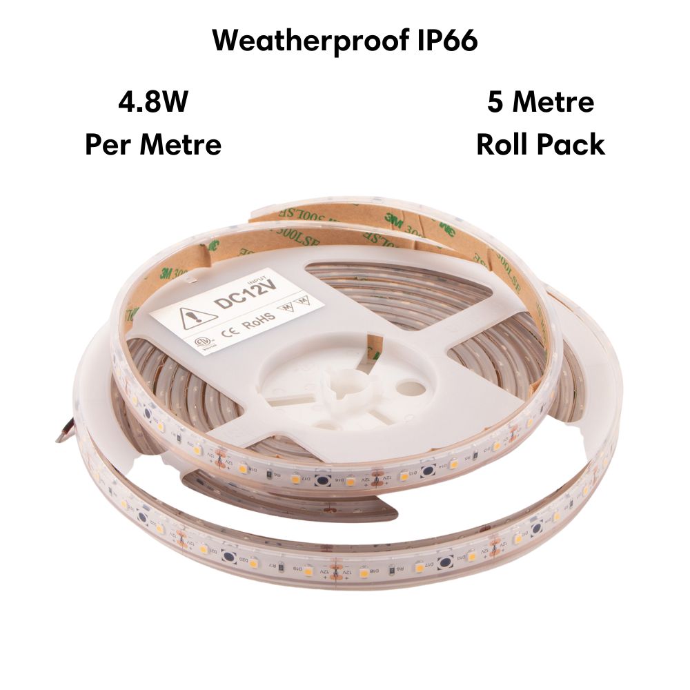 M Weatherproof Striplight IP66 12V 5M Roll Pack - DRIVER REQUIRED-Domus Lighting-Ozlighting.com.au