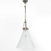 Gadsden Ceiling Pendant Large Silver With Frosted Glass