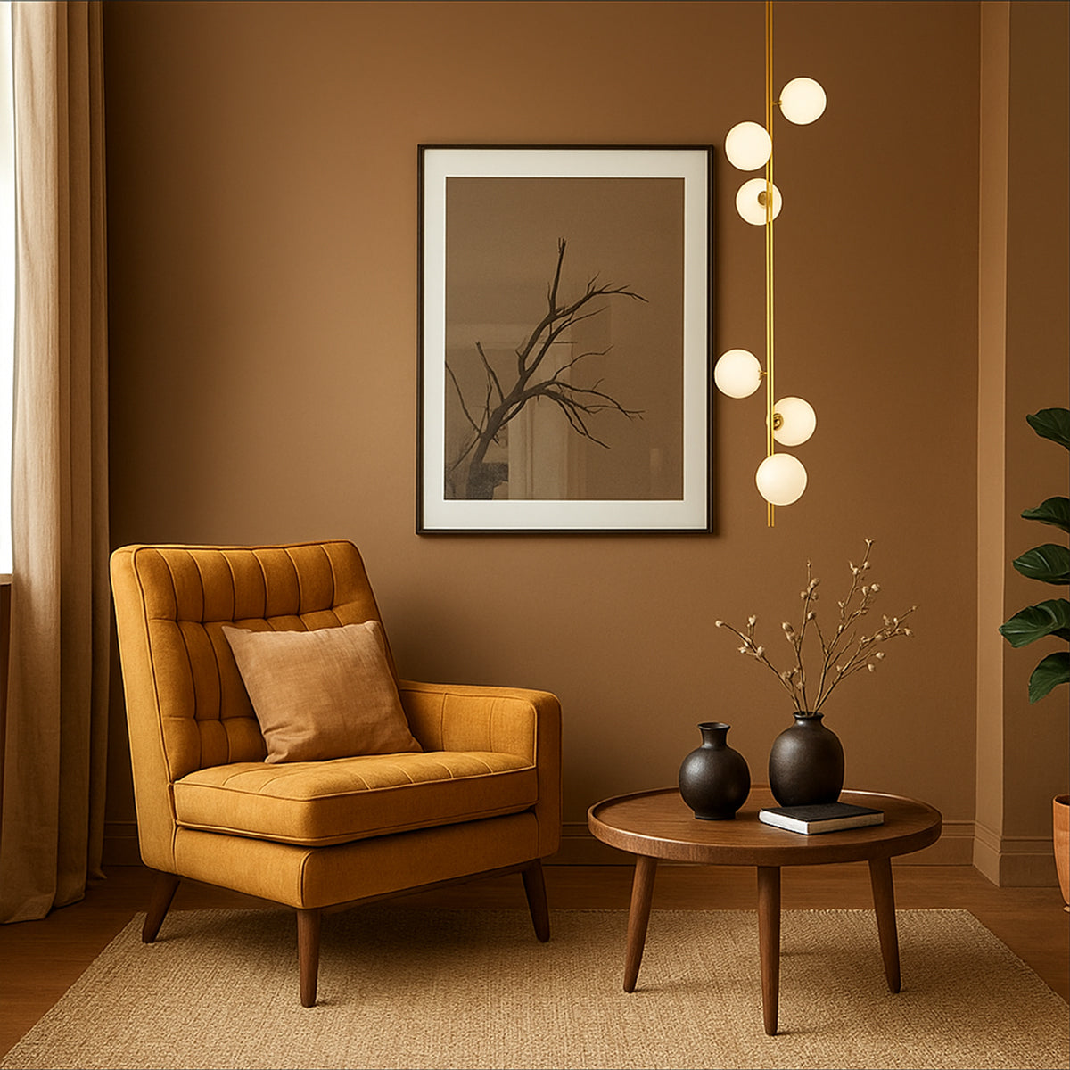 ELSON 6 LIGHT PENDANT ANTIQUE GOLD