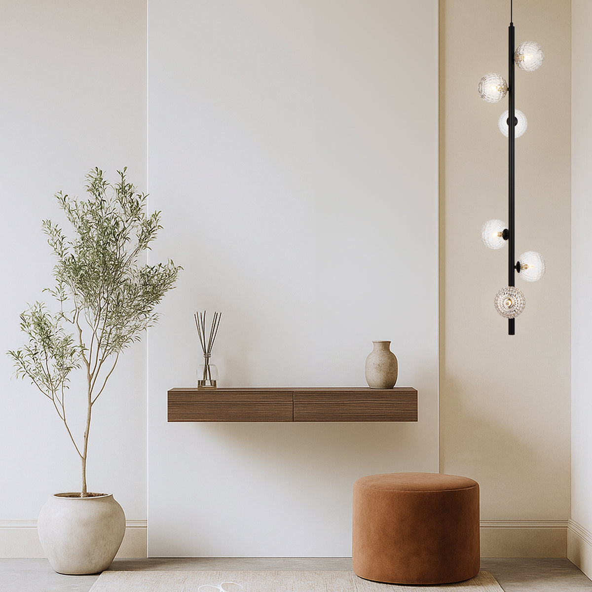 ELSON 6 LIGHT PENDANT BLACK