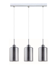 ESPEJO3: Interior Iron & Chrome Oblong Glass with Dotted Effect Pendant Lights