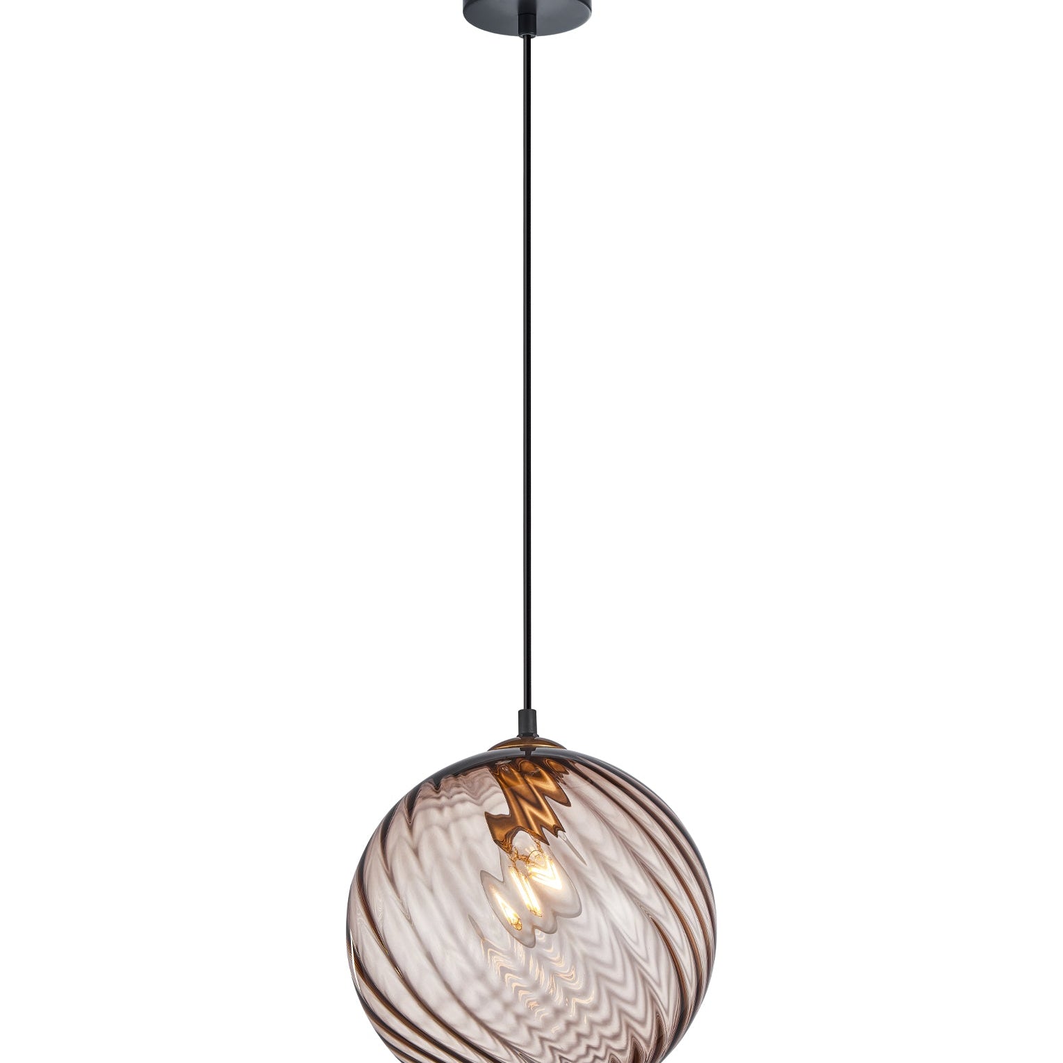 ESPIRAL: Interior Wine Glass Shade Wavy Finish Round Pendant Lights