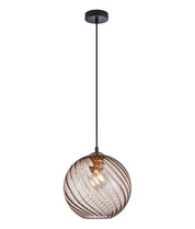 ESPIRAL: Interior Wine Glass Shade Wavy Finish Round Pendant Lights