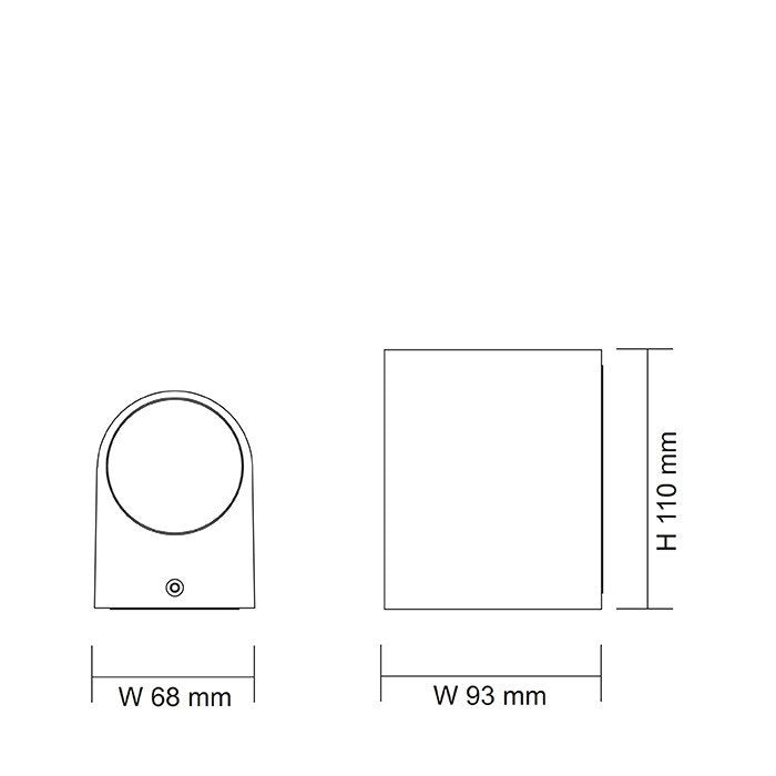 ETON Exterior Wall Light 4W Silver Aluminium 3CCT