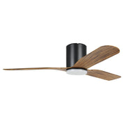 ILUKA Hugger DC Ceiling Fan 52" Black & Wood With LED