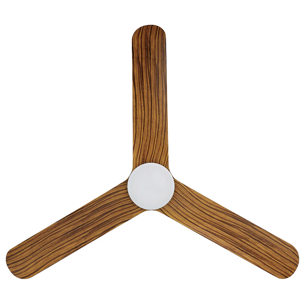 ILUKA Hugger DC Ceiling Fan 52" Black & Wood With LED