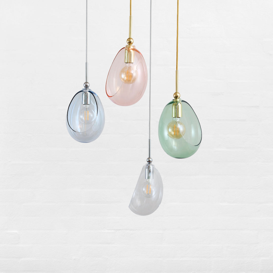 Embrace Medium Pendant Light Clear & Shiny Silver
