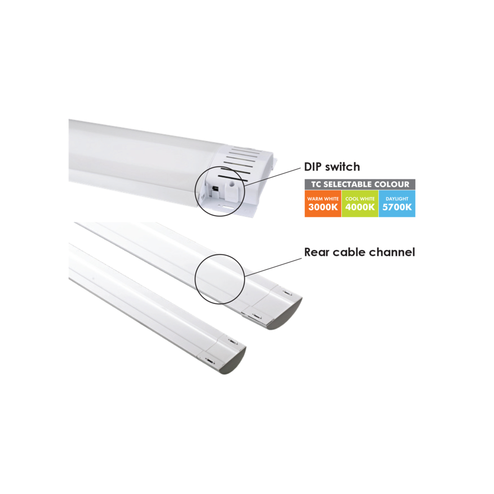 Blade LED Batten Light 35W White Aluminium 3CCT