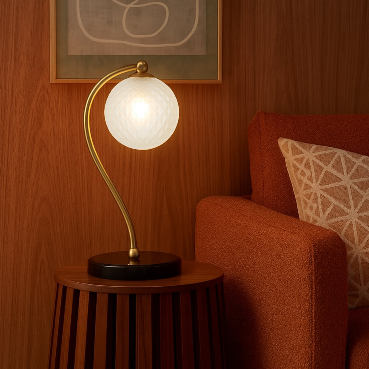 FELTON TABLE LAMP BLACK MARBLE